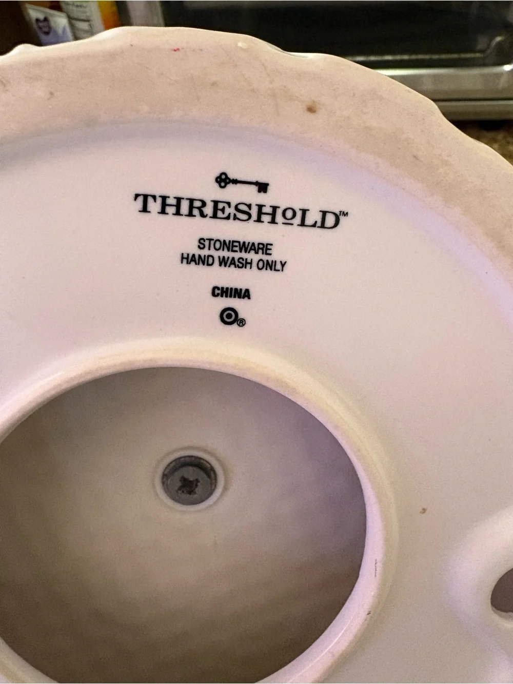 Threshold 2013 Gold & White Paper Towel Stand Textured Ceramic Base